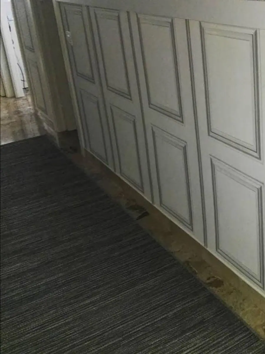 Recubrimiento de pared con panelado y molduras